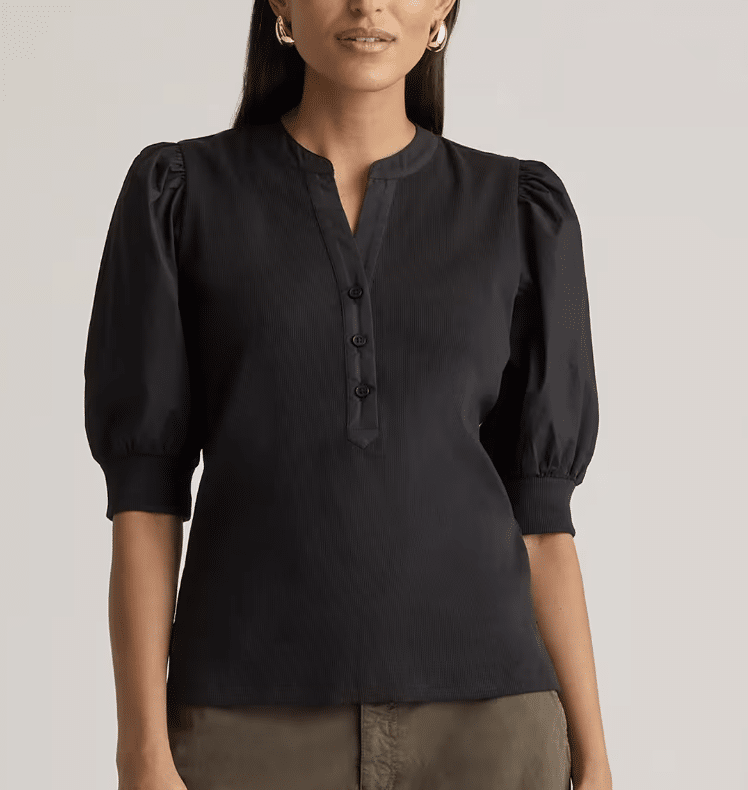       The Best Quince Tops and Blouses for Summer tania stephens 50 is not old fashion blogger  puff sleeve